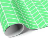 Chevron Wrapping Paper - White on Light Green Cadeaupapier (Rol Hoek)
