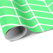Chevron Wrapping Paper - White on Light Green |XL| Cadeaupapier (Rol Hoek)