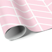 Chevron Wrapping Paper - White on Light Pink |XL| Cadeaupapier (Rol Hoek)