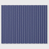 Chevron Wrapping Paper - White on Navy Blue Cadeaupapier (Vlak)