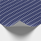 Chevron Wrapping Paper - White on Navy Blue Cadeaupapier (Hoek)