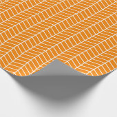 Chevron Wrapping Paper - White on Oranje Cadeaupapier (Hoek)