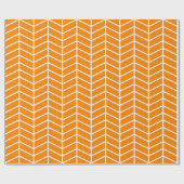 Chevron Wrapping Paper - White on Oranje |XL| Cadeaupapier (Vlak)