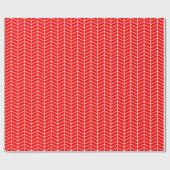 Chevron Wrapping Paper - White on Red Cadeaupapier (Vlak)