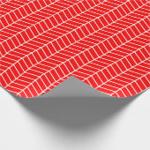 Chevron Wrapping Paper - White on Red Cadeaupapier (Hoek)