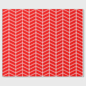 Chevron Wrapping Paper - White on Red |XL| Cadeaupapier (Vlak)