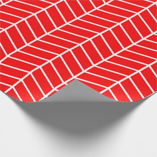 Chevron Wrapping Paper - White on Red |XL| Cadeaupapier (Hoek)