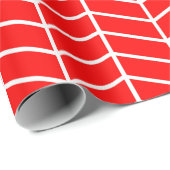Chevron Wrapping Paper - White on Red |XL| Cadeaupapier (Rol Hoek)