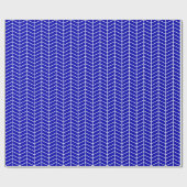 Chevron Wrapping Paper - White on Royal Blue Cadeaupapier (Vlak)