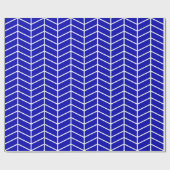 Chevron Wrapping Paper - White on Royal Blue |XL| Cadeaupapier (Vlak)