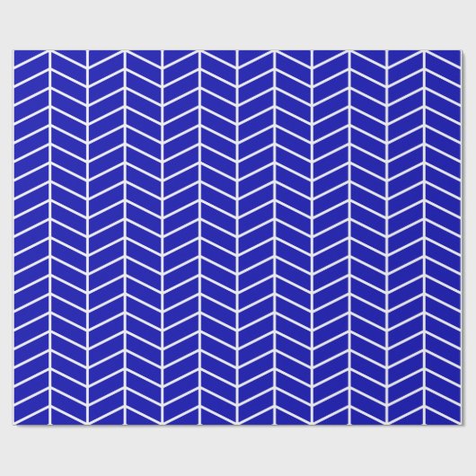Chevron Wrapping Paper - White on Royal Blue |XL| Cadeaupapier (Vlak)