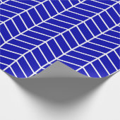 Chevron Wrapping Paper - White on Royal Blue |XL| Cadeaupapier (Hoek)