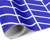 Chevron Wrapping Paper - White on Royal Blue |XL| Cadeaupapier (Rol Hoek)