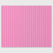 Chevron Wrapping Paper - White on Roze Cadeaupapier (Vlak)