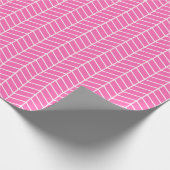 Chevron Wrapping Paper - White on Roze Cadeaupapier (Hoek)