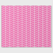 Chevron Wrapping Paper - White on Roze |XL| Cadeaupapier (Vlak)