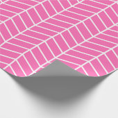 Chevron Wrapping Paper - White on Roze |XL| Cadeaupapier (Hoek)