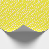 Chevron Wrapping Paper - White on Yellow Cadeaupapier (Hoek)