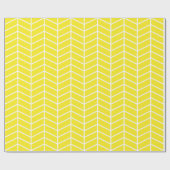 Chevron Wrapping Paper - White on Yellow |XL| Cadeaupapier (Vlak)