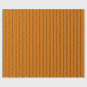 Chevron Wrapping Paper - Zwart op Oranje Cadeaupapier (Vlak)