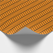 Chevron Wrapping Paper - Zwart op Oranje Cadeaupapier (Hoek)