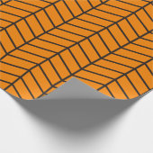 Chevron Wrapping Paper - Zwart op Oranje |XL| Cadeaupapier (Hoek)