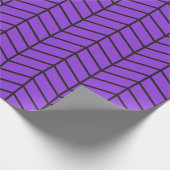 Chevron Wrapping Paper - Zwart op Paars |XL| Cadeaupapier (Hoek)