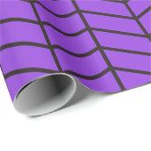 Chevron Wrapping Paper - Zwart op Paars |XL| Cadeaupapier (Rol Hoek)