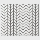 Chevron Wrapping Paper - Zwart op wit |XL| Cadeaupapier (Vlak)