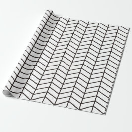 Chevron Wrapping Paper - Zwart op wit |XL| Cadeaupapier