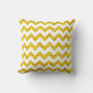 Chevron Yell Glitter Stripe Zig Gooi Couch Kussen