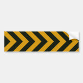 Chevron Yellow Black Hazard Stripes Bumpersticker (Voorkant)