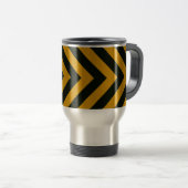 Chevron Yellow Black Hazard Stripes Reisbeker (Voorkant rechts)