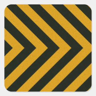 Chevron Yellow Black Hazard Stripes Vierkante Sticker