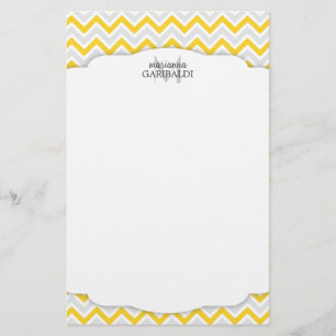 Chevron Yellow en modern, gepersonaliseerd Briefpapier