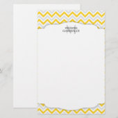 Chevron Yellow en modern, gepersonaliseerd Briefpapier (Voorkant / Achterkant)