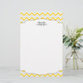 Chevron Yellow en modern, gepersonaliseerd Briefpapier (Staand voorkant)