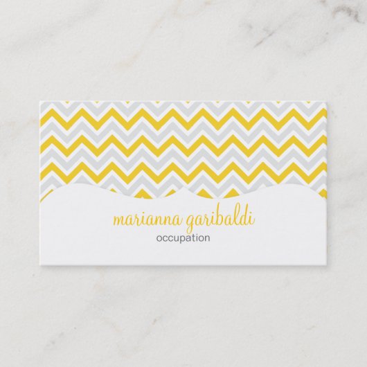 Chevron Yellow en modern professioneel Visitekaartje (Voorkant)