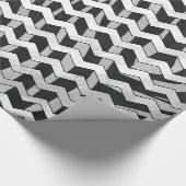 Chevron Zebra Black en Gray Cadeaupapier (Hoek)