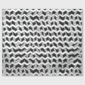 Chevron Zebra Black en Gray Cadeaupapier (Vlak)