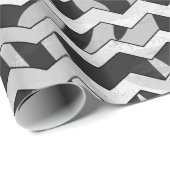 Chevron Zebra Black en Gray Cadeaupapier (Rol Hoek)