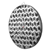 Chevron Zebra Black en Gray Dartbord (Voorkant Rechts)