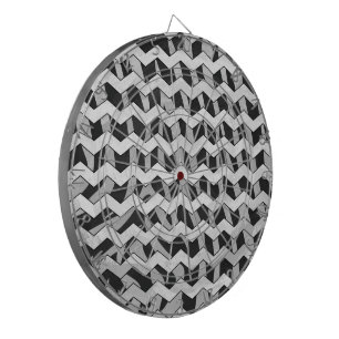 Chevron Zebra Black en Gray Dartbord