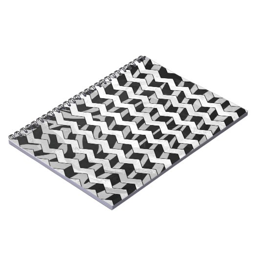 Chevron Zebra Black en Gray Notitieboek (Linkerzijde)