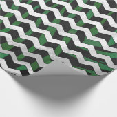Chevron Zebra Black en Green Print Cadeaupapier (Hoek)