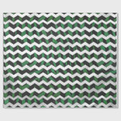 Chevron Zebra Black en Green Print Cadeaupapier (Vlak)