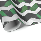 Chevron Zebra Black en Green Print Cadeaupapier (Rol Hoek)