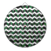 Chevron Zebra Black en Green Print Dartbord (Voorkant)