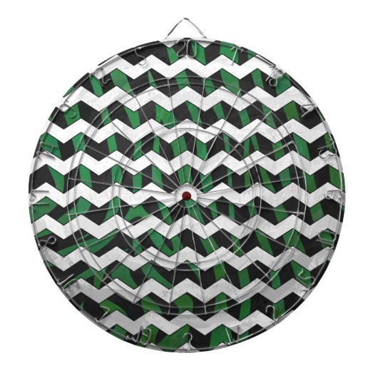 Chevron Zebra Black en Green Print Dartbord (Voorkant)
