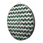 Chevron Zebra Black en Green Print Dartbord (Voorkant Rechts)